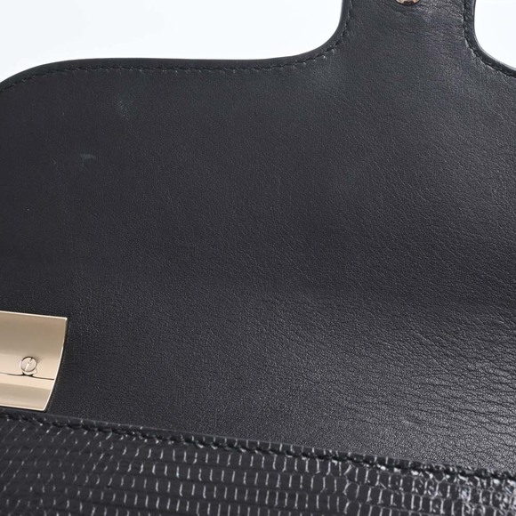 Gucci Leather Embossed Double Handbag Black - Picture 7 of 9